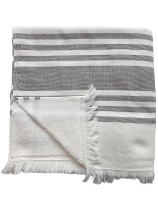 Serviette de plage Fouta doublée éponge Karabuk XL Gris 140x180 380g/m²
