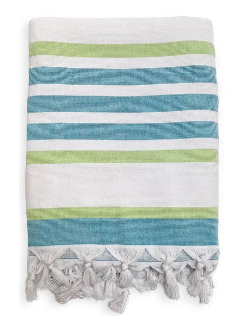 Serviette de plage Fouta doublée éponge Latigo Lake 90x160 400g/m² - Kiabi