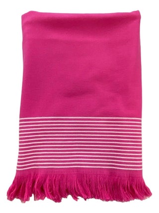 Serviette de plage Fouta doublée éponge Paski Fuchsia 140x180 300g/m²