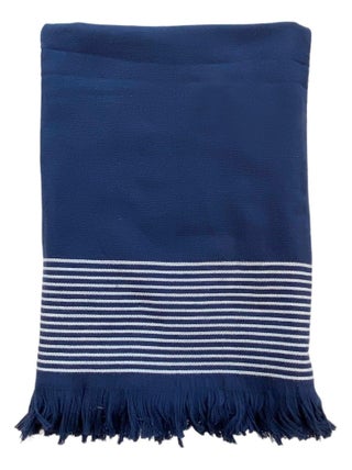 Serviette de plage Fouta doublée éponge Paski Navy  140x180  300g/m²