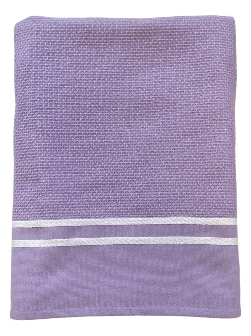 Serviette de plage Fouta doublée éponge Waffle Orchid 90x170 355g/m² Parme - Kiabi