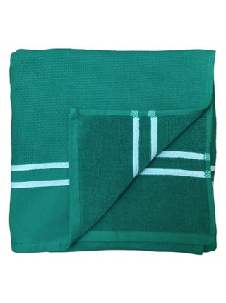 Serviette de plage Fouta doublée éponge Waffle Vert 90x170 355g/m²
