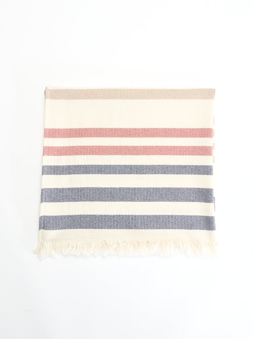 Serviette de plage fouta rayée à franges - Kiabi Serviette de plage fouta rayée à franges - Kiabi