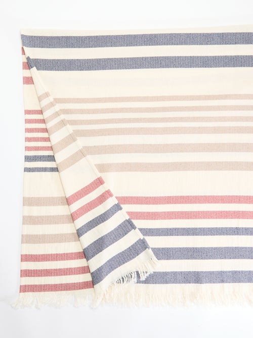 Serviette de plage fouta rayée à franges - Kiabi Serviette de plage fouta rayée à franges - Kiabi
