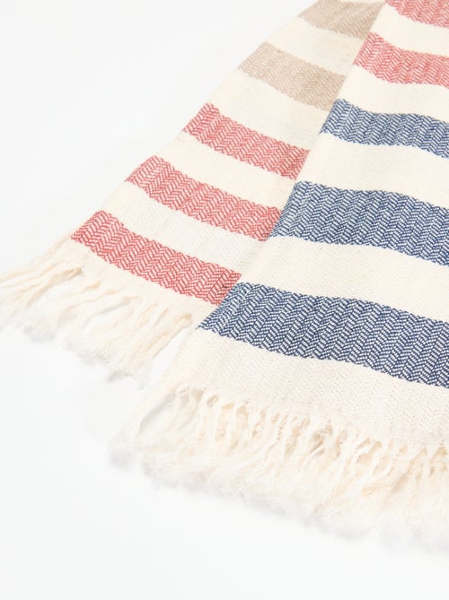 Serviette de plage fouta rayée à franges - Kiabi Serviette de plage fouta rayée à franges - Kiabi