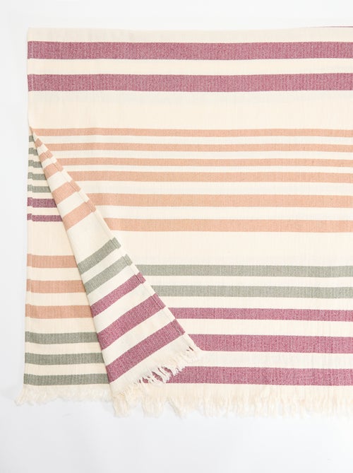 Serviette de plage fouta rayée à franges - Kiabi Serviette de plage fouta rayée à franges - Kiabi