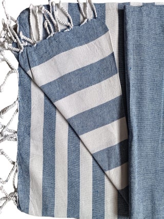Serviette de plage, fouta, rayée avec frange, en lot de 2, Dylrev
