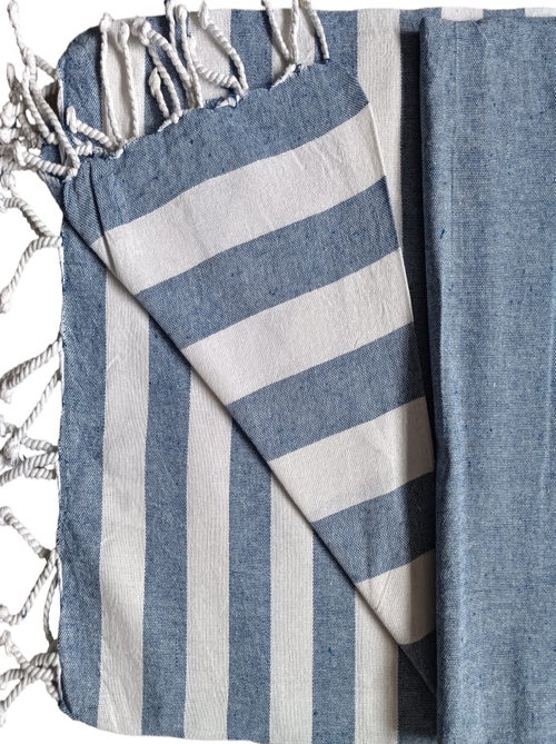 Serviette de plage, fouta, rayée avec frange, en lot de 4, Dylrev - Kiabi