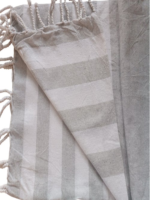 Serviette de plage, fouta, rayée avec frange, en lot de 4, Dylrev - Kiabi