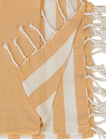 Serviette de plage, fouta, rayée avec frange, en lot de 4, Dylrev