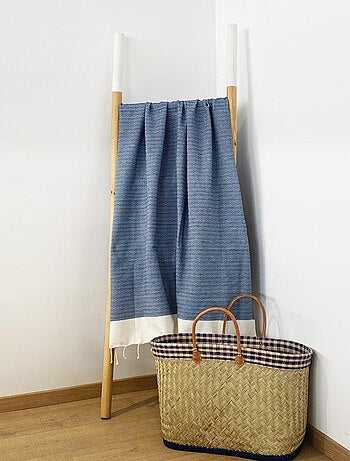 Serviette de plage Fouta traditionnelle Athena Turquoise 100x200 190g/m²