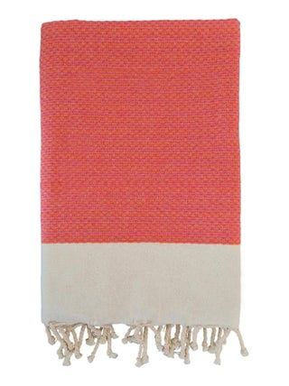 Serviette de plage Fouta traditionnelle Athena Orange 100x200 190g/m²