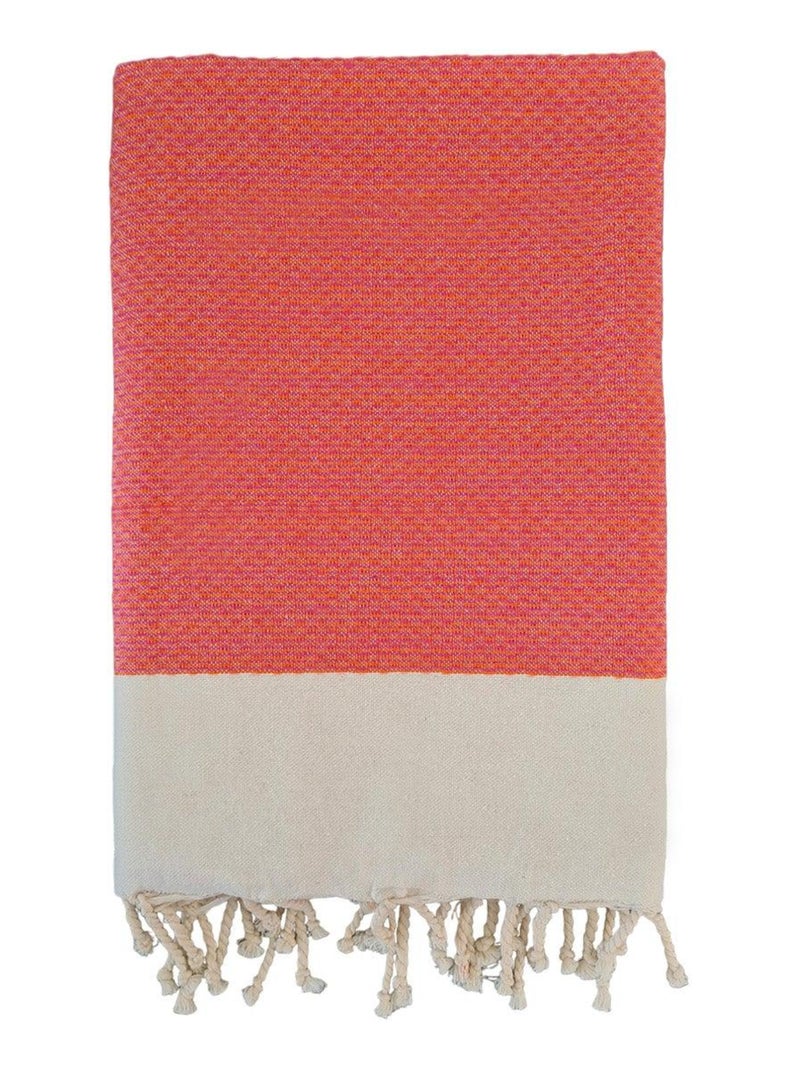 Serviette de plage Fouta traditionnelle Athena Orange 100x200 190g/m² Orange - Kiabi