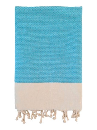 Serviette de plage Fouta traditionnelle Athena Turquoise 100x200 190g/m²