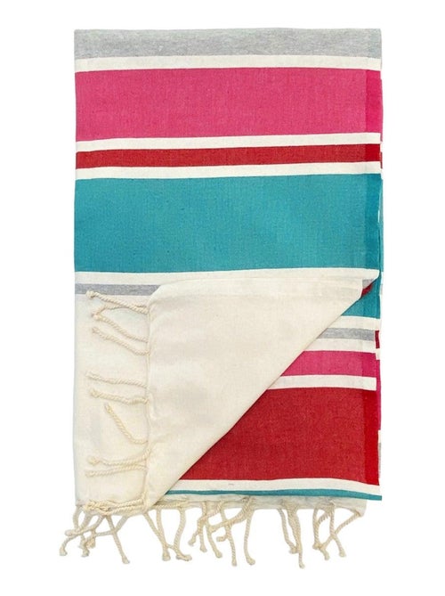 Serviette de plage Fouta traditionnelle Helios Lake 100x200 190g/m² - Kiabi