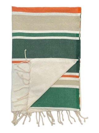Serviette de plage Fouta traditionnelle Helios Vert 100x200 190g/m²