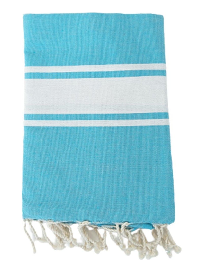 Serviette de plage Fouta traditionnelle Kozo Azur 100x200 190g/m² Bleu azur - Kiabi