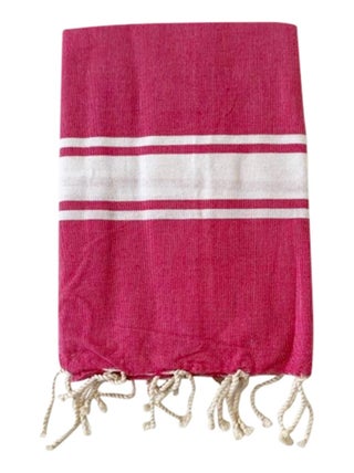 Serviette de plage Fouta traditionnelle Kozo Fuchsia 100x200 190g/m²