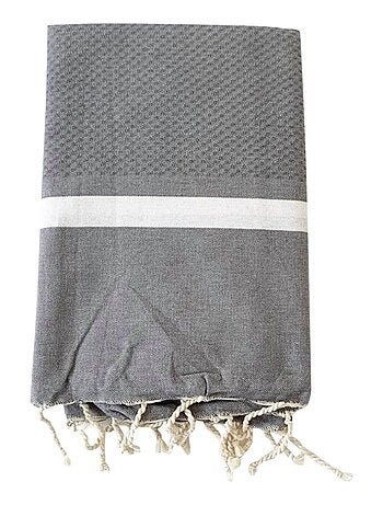 Serviette de plage Fouta traditionnelle Melissa Poussin 200x200 190g/m²