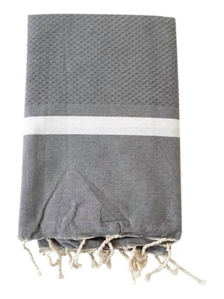 Serviette de plage Fouta traditionnelle Melissa Grey 200x200 190g/m²