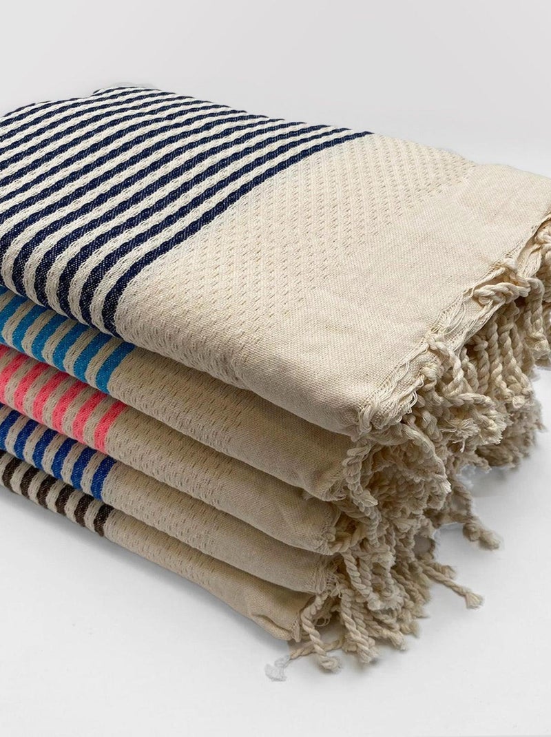 Serviette de plage Fouta traditionnelle Yadara Taupe 100x200 190g/m² Taupe - Kiabi