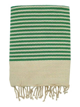 Serviette de plage Fouta traditionnelle Yadara Vert 100x200 190g/m²