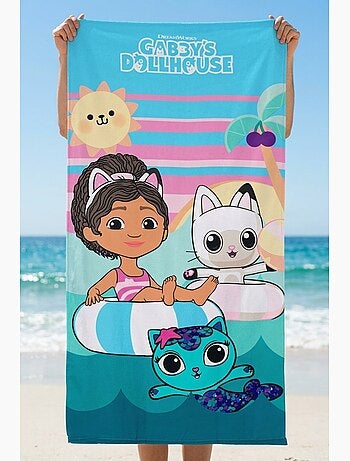 Serviette de plage gabby's dollhouse | licence officielle