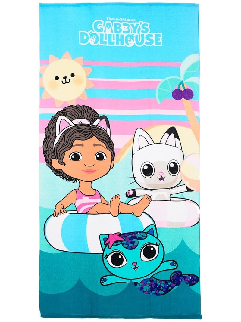 Serviette de plage gabby's dollhouse | licence officielle Bleu turquoise - Kiabi