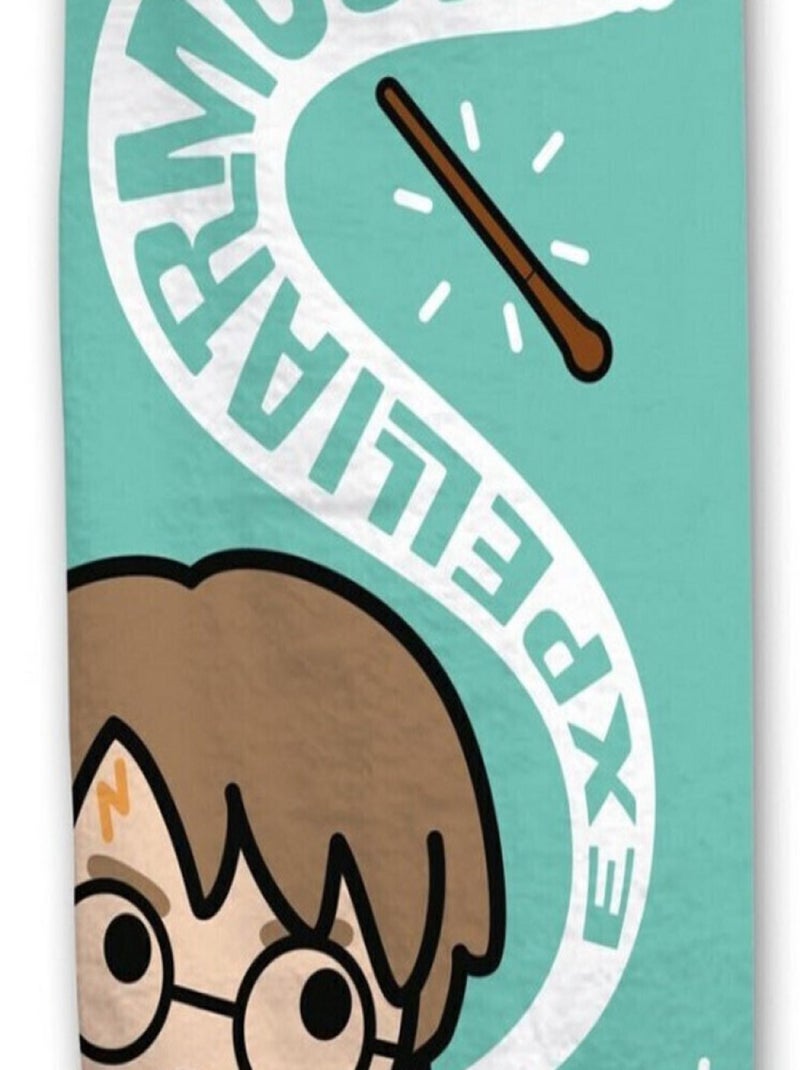 Serviette de plage Harry Potter - Sortilège -Expelliarmus- - 70 x 140 cm Bleu - Kiabi