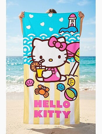Serviette de Plage Hello Kitty | Licence Officielle