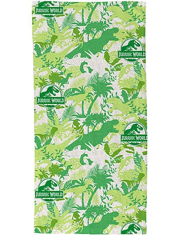 Serviette de plage Jurassic World jungle 70x140 cm - 100% Polyester - Vert