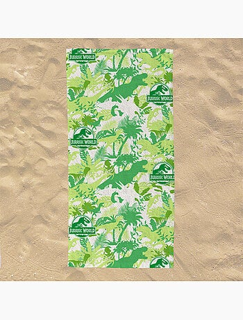 Serviette de plage Jurassic World jungle 70x140 cm - 100% Polyester - Vert