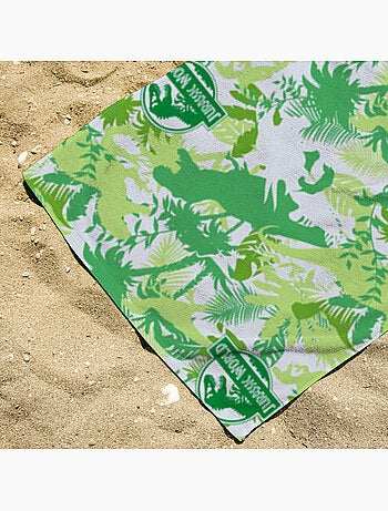 Serviette de plage Jurassic World jungle 70x140 cm - 100% Polyester - Vert