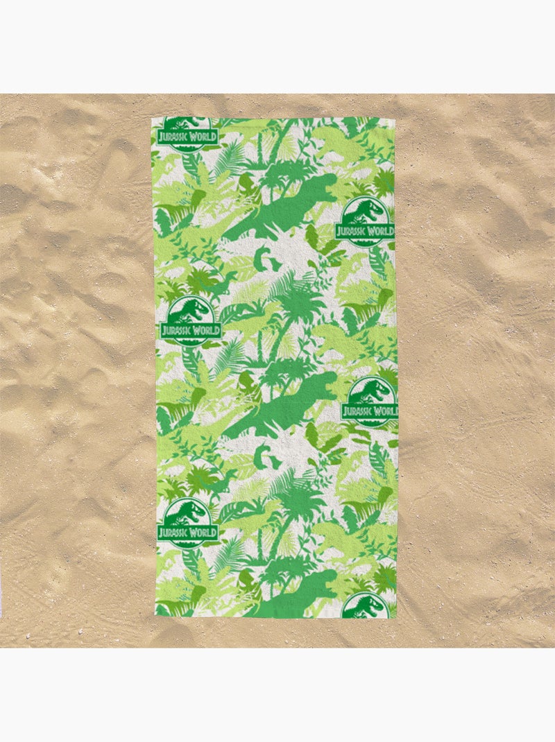 Serviette de plage Jurassic World jungle 70x140 cm - 100% Polyester - Vert Vert - Kiabi