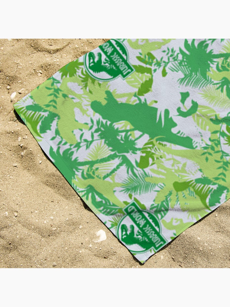 Serviette de plage Jurassic World jungle 70x140 cm - 100% Polyester - Vert Vert - Kiabi