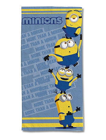 Serviette de plage Les Minions 75x150 cm - 100% Coton - Bleu