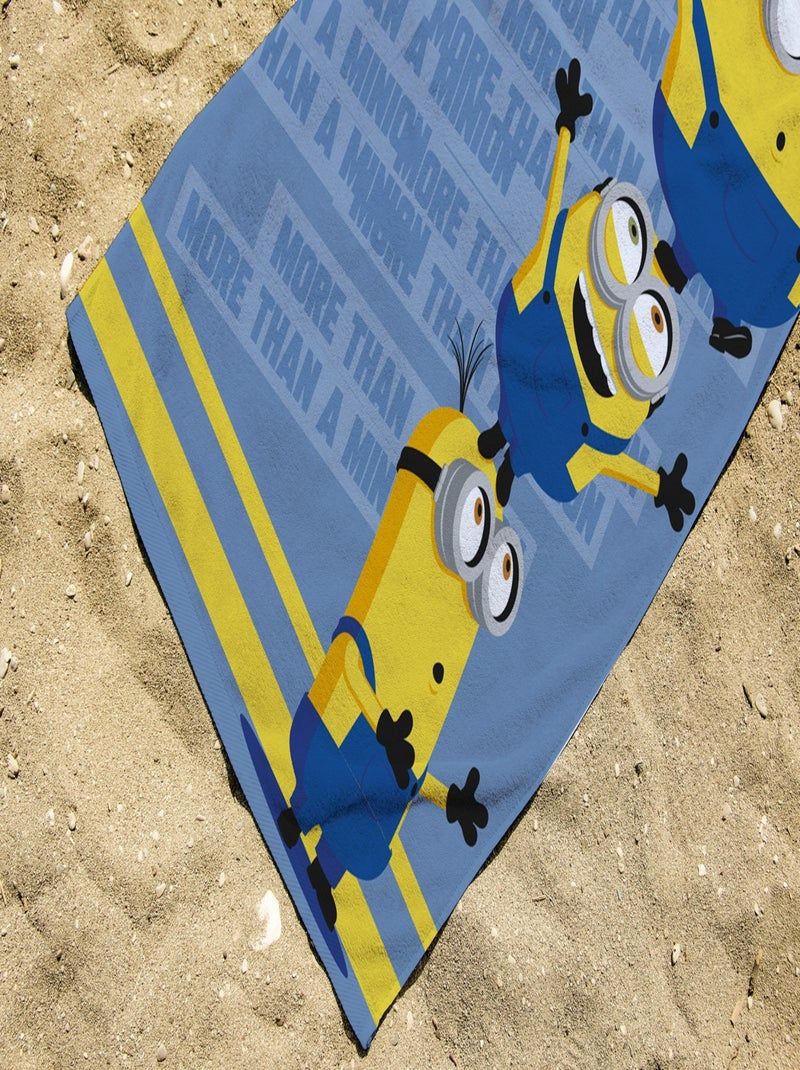 Serviette de plage Les Minions 75x150 cm - 100% Coton - Bleu Bleu - Kiabi