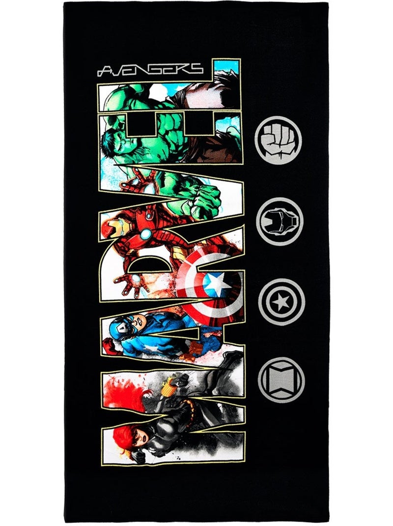 Serviette de Plage Marvel| Licence Officielle Noir - Kiabi