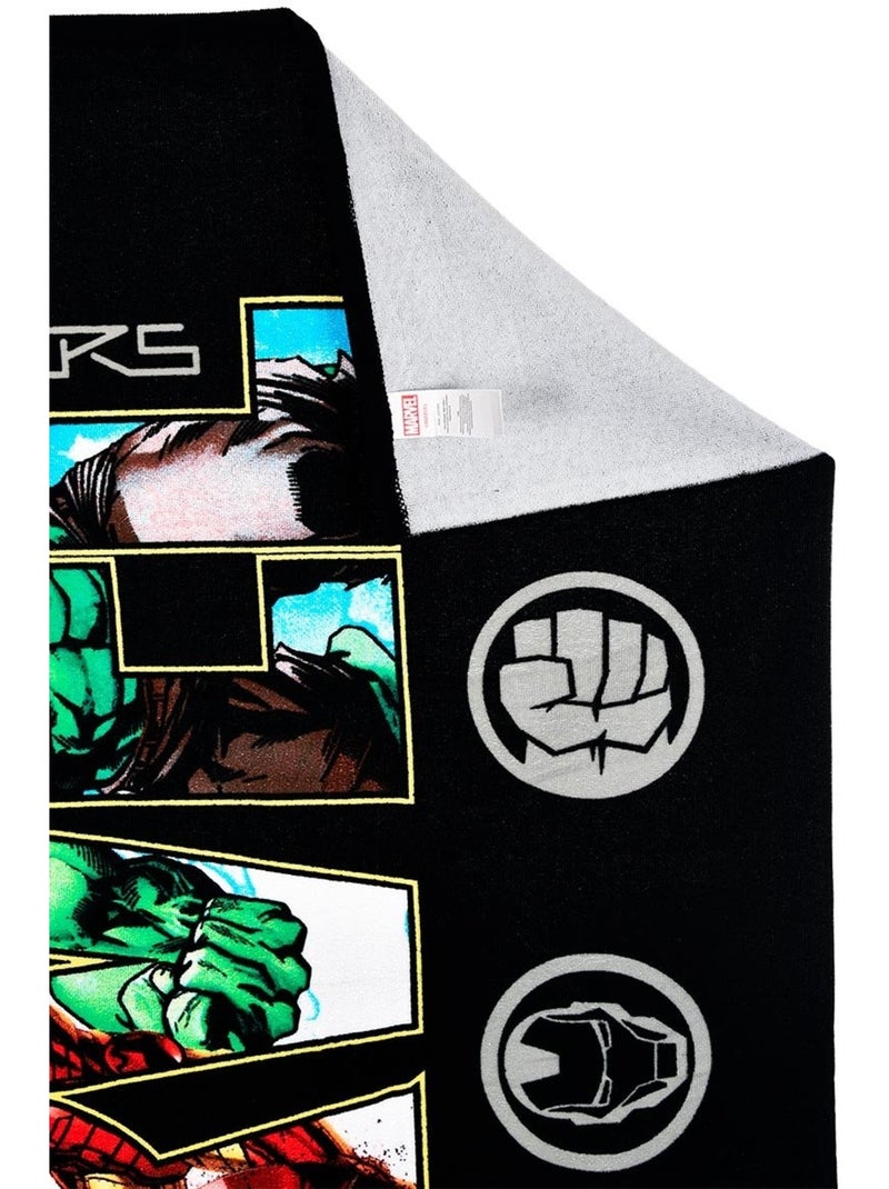 Serviette de Plage Marvel| Licence Officielle Noir - Kiabi