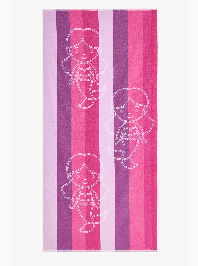 Serviette de plage mermaid fille penti Violet/Rose - Kiabi