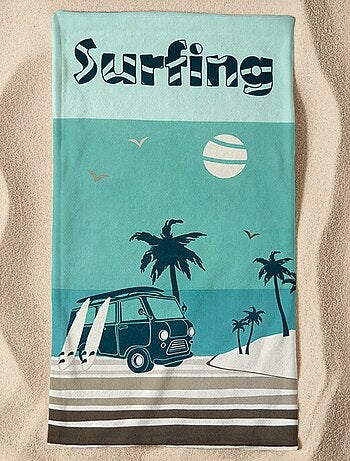 Serviette de plage microfibre Bleu 90x170 220g/m² - Surfango