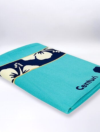 Serviette de plage microfibre Bleu 90x170 250g/m² - Olzo
