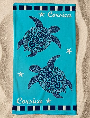 Serviette de plage microfibre Bleu 90x170 250g/m² - Piana