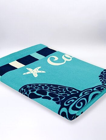 Serviette de plage microfibre Bleu 90x170 250g/m² - Piana