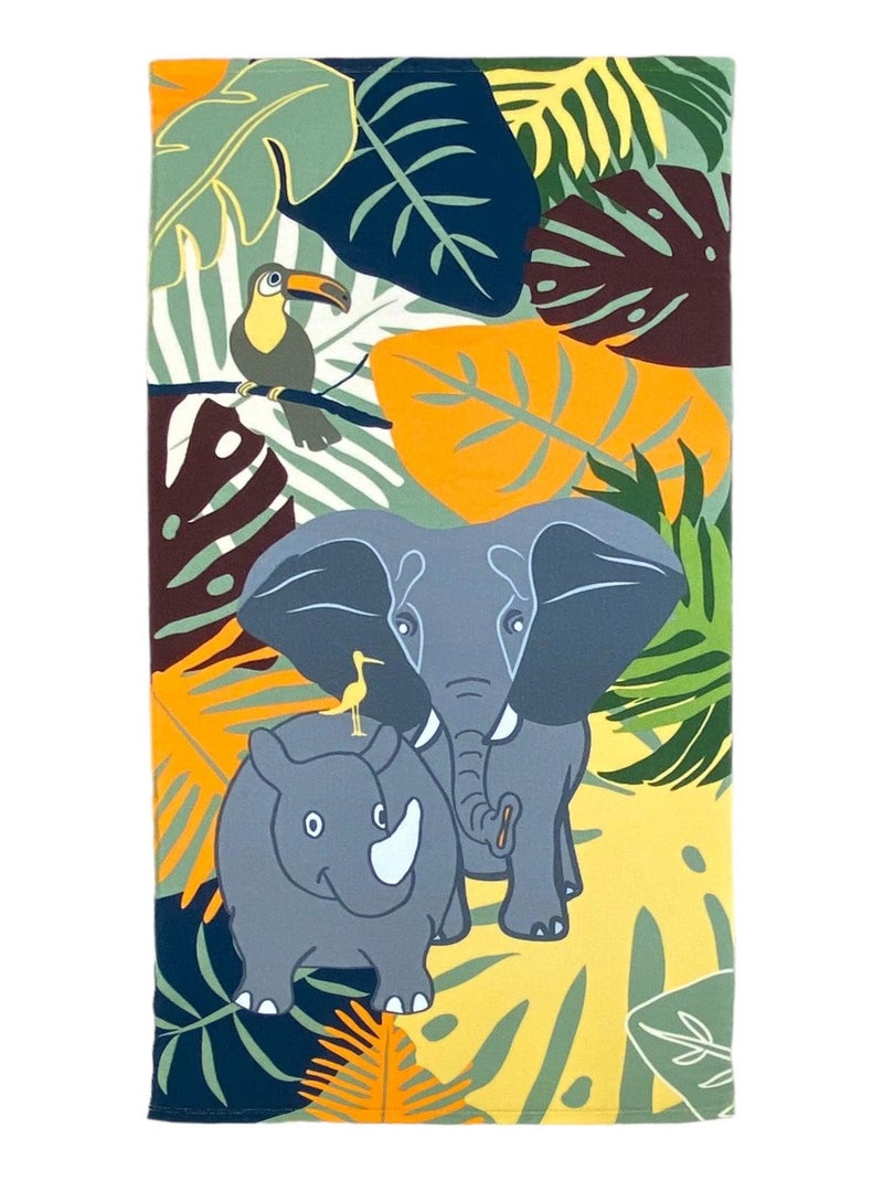 Serviette de plage microfibre Elephant 70x140 250 g/m² Vert kaki - Kiabi