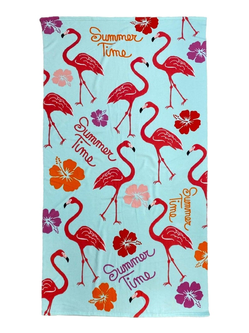 Serviette de plage microfibre Kamarina 90x170 250g/m² Rose - Kiabi