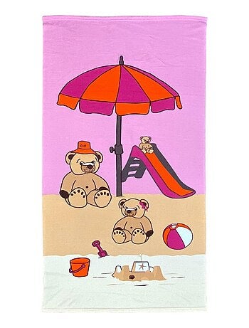Serviette de plage microfibre Nounours 70x140 250 g/m²