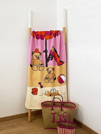 Serviette de plage microfibre Nounours 70x140 250 g/m²
