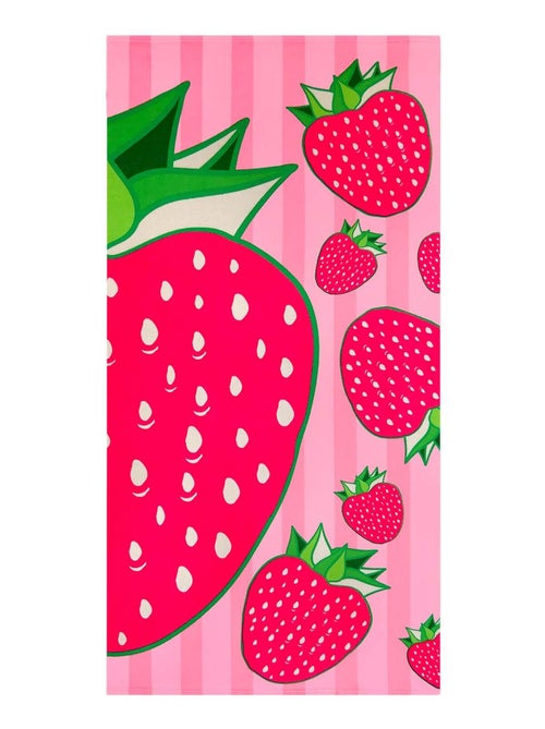 Serviette de plage microfibre Rose 75x150 220g/m² - Pop-Fraise - Kiabi