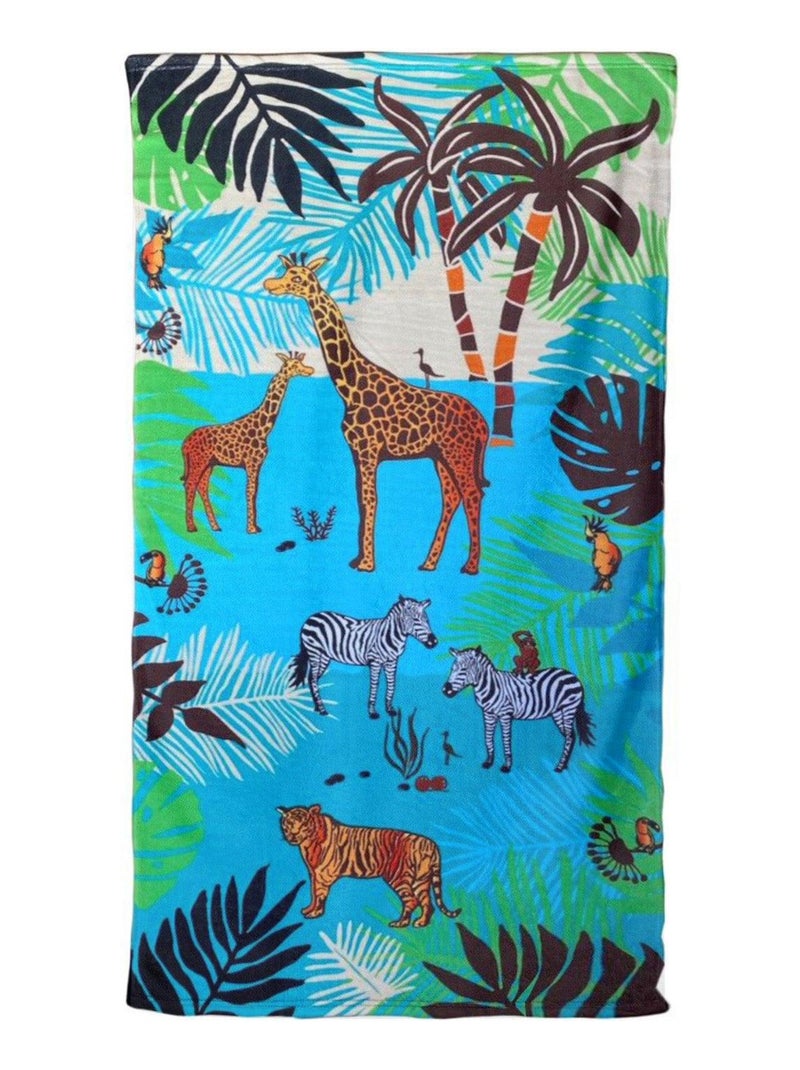 Serviette de plage microfibre Savana 70x140 250 g/m² Multicolore - Kiabi